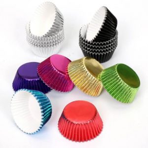 colored Chocolate Foil Cupcake Liners With Paper
