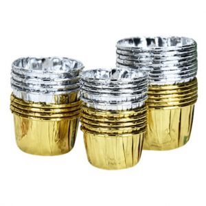 Gold Silver Foil Cup Cake Cases
